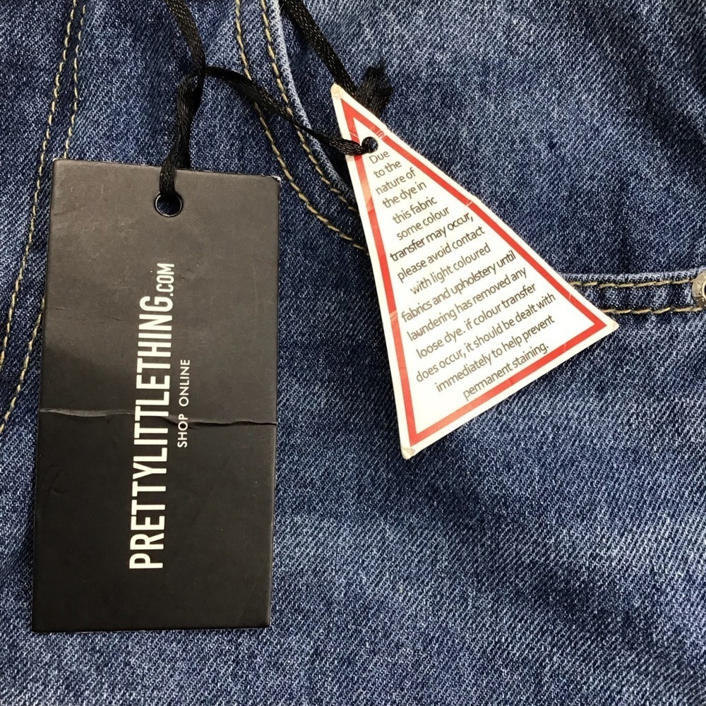 PrettyLittleThing Boyfriend Indigo Denim Woman Jeans - Picture 6 of 9